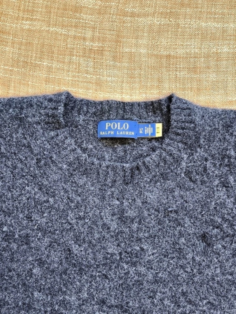 Polo Ralph Lauren Wool Cashmere Crewneck Sweater Size Large Women Fuzzy Warm